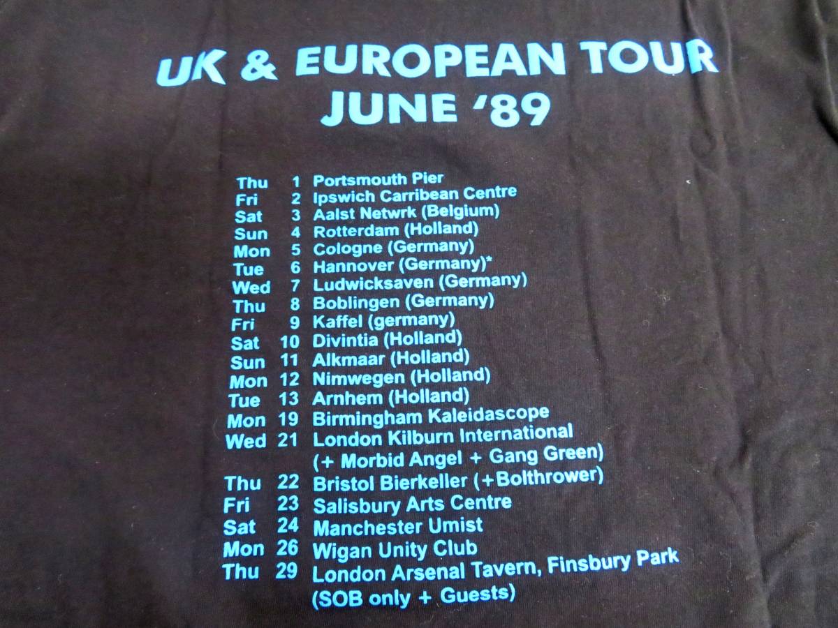 40930 1円スタート NAPALMDEATH&SOB UK&EUROPEAN TOUR JUNE'89 Tシャツ 復刻かも ZOUO OUTO CLASH DIVED WE FALL_画像6