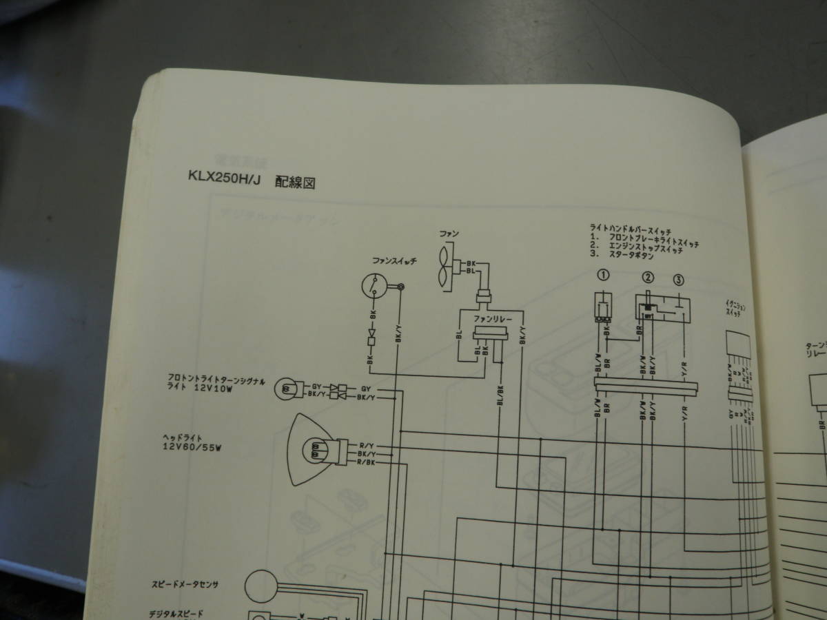 KLX250 Dトラッカー Dトラ サービスマニュアル補足版　配線図　 98、99年 メーター　ジャンク　部品取り_画像7