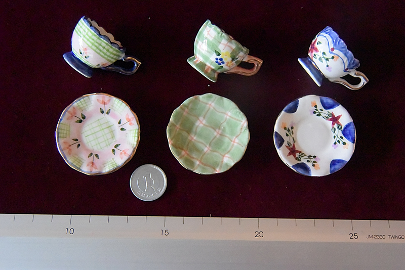 ♪♪　かわいい、ミニチュア・碗皿セット　３種類セット　Ｎｏ．４　♪♪_画像2