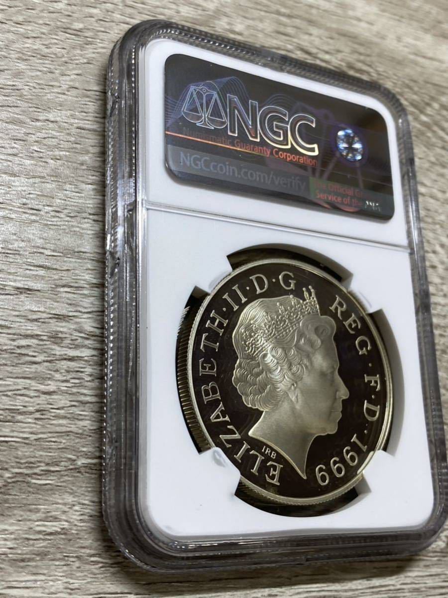 1円出品　売り切りです！イギリス 1999年 5ポンド銀貨 プリンスダイアナ NGC PF68UC オリジナルケース付き！_画像6