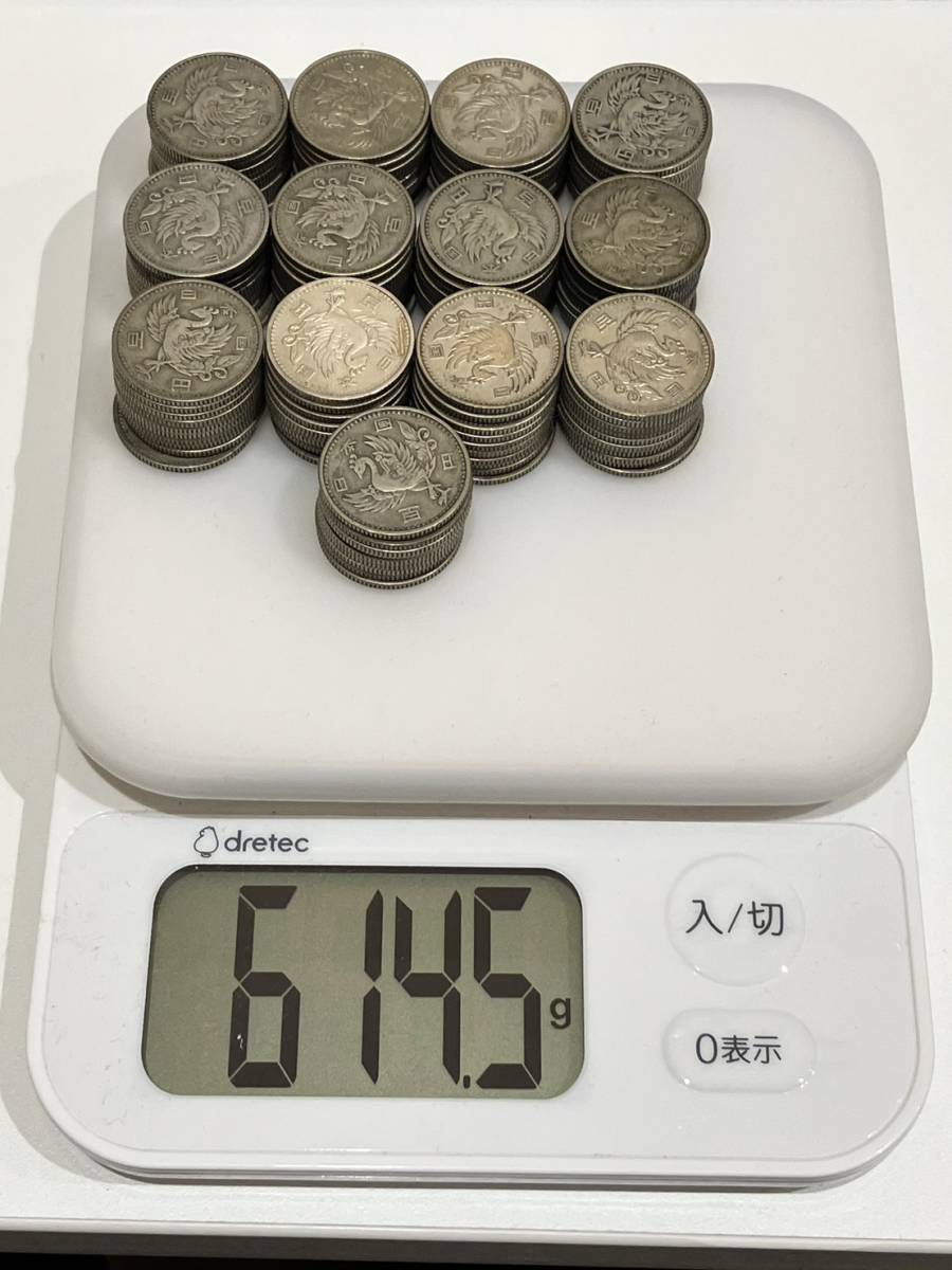 【OAK-17.4TA】100円銀貨 大量304枚 額面30400円 額面スタート 記念硬貨 鳳凰129枚 稲穂95枚 東京オリンピック80枚 記念銀貨 重量1453g_画像2