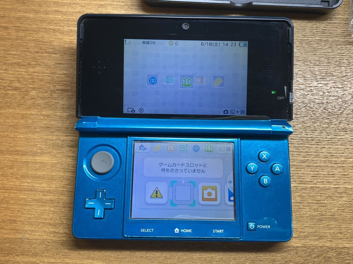 ジャンク扱い 通電確認済み Nintendo 3DS アクア ブルー 箱付き 任天堂 ニンテンドー3DS 1円スタート_画像2