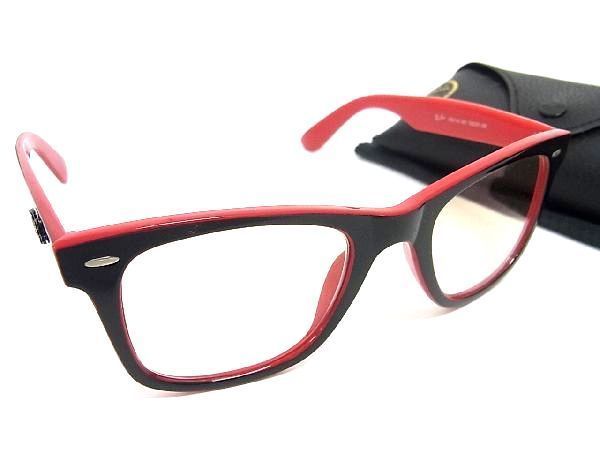 1円 ■美品■ Ray-Ban レイバン WAYFARER RB2140 901 50□22-3N サングラス 眼鏡 めがね レディース メンズ レッド系 AV3266_画像1