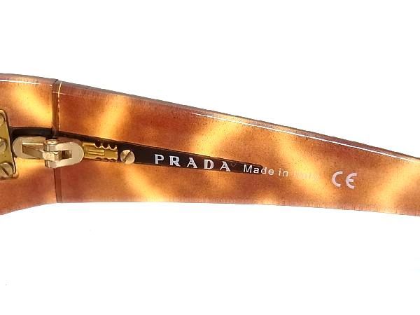 1円 ■美品■ PRADA プラダ SPR 60H 6910 5AK-6S1 125 3N サングラス メガネ 眼鏡 メンズ レディース ブラウン系 AV3293_画像4