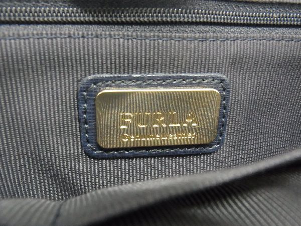 1円 ■極美品■ FURLA フルラ リンダ レザー 2WAY ハンドバッグ ショルダー トート 肩掛けかばん レディース ブルー系 AU3672_画像6