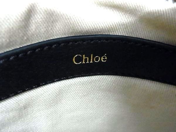 1円 Chloe クロエ マーガレット レザー ハンドバッグ トートバッグ レディース ブラック系 AV3531_画像6