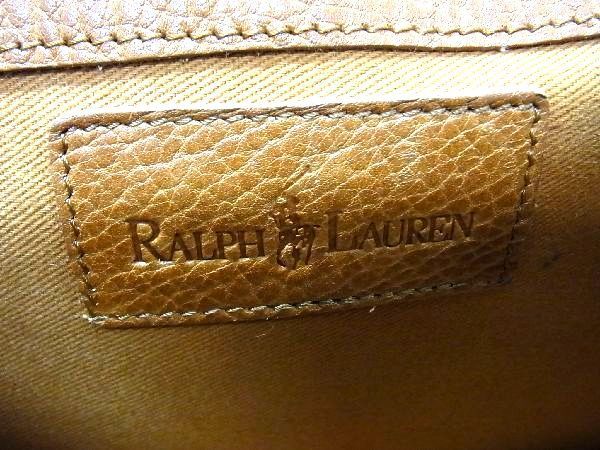 1円 ■美品■ RALPH LAUREN ラルフローレン レザー ショルダーバッグ クロスボディ 斜め掛け 肩掛け レディース ブラウン系 AV3486_画像6