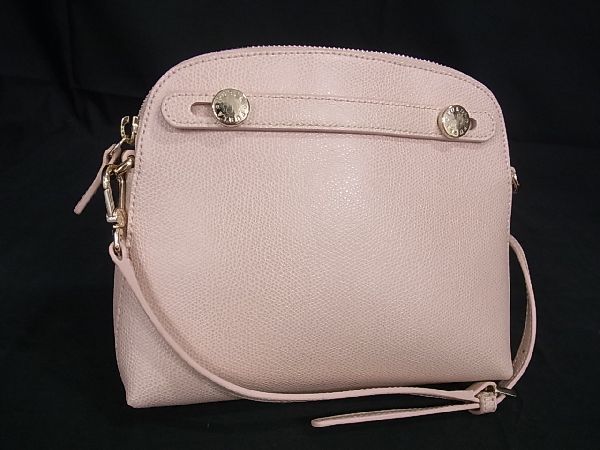 1円 ■美品■ FURLA フルラ パイパーミニ レザー クロスボディ ショルダーバッグ 斜め掛け レディース ピンク系 AU3599_画像1