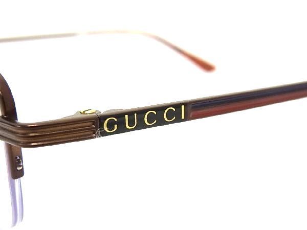 1円 ■極美品■ GUCCI グッチ GG1060OJ 002 めがね メガネ 眼鏡 メンズ レディース ブラウン系 AV3454_画像3