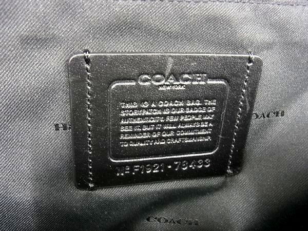 1円 ■美品■ COACH コーチ F1921 78433 フェルト×レザー リュックサック バックパック レディース メンズ ブラック系×ブルー系 AT2922_画像6