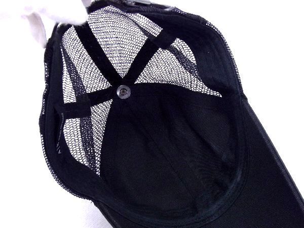 1円 ARMANI EXCHANGE アルマーニエクスチェンジ キャンバス×レザー ベースボールキャップ 帽子 メンズ ブラック系 AV2801_画像3