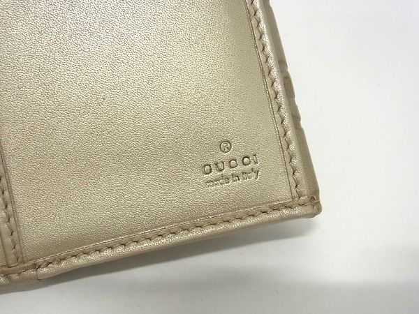 1円 GUCCI グッチ 245723 ラブリーハート グッチシマ レザー 二つ折り 長財布 ウォレット 札入れ レディース ブラウン系 AU4856_画像6