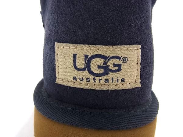 1円 ■極美品■ UGG アグ ムートン ブーツ 表記サイズ８(約25cm) 靴 シューズ レディース メンズ ネイビー系 AU4310_画像5