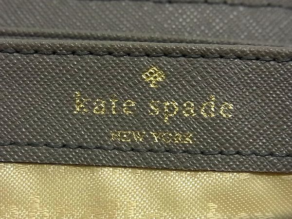 1円 ■美品■ kate spade ケイトスペード PWRU4432 レザー ネズミ ラウンドファスナー 長財布 ウォレット レディース グレー系 BE8415_画像5