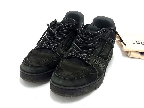1円 LOUIS VUITTON ルイヴィトン スニーカー サイズ8 1/2(約27cm) 靴 シューズ メンズ ブラック系 AV3776_画像1