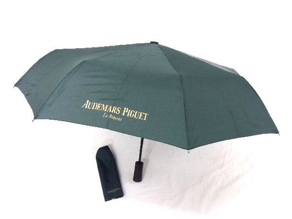 超可爱 ■新品■未使用■ AUDEMARS AQ4941 グリーン系 メンズ アンブレラ 高級傘 折りたたみ傘 ワンタッチ式 2段折り ピゲ オーデマ PIGUET 折りたたみ傘