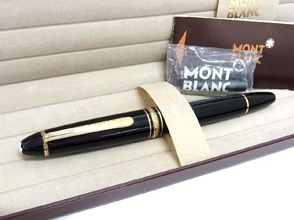 1円 ■美品■ MONT BLANC モンブラン マイスターシュティック ペン先14K 585 14金 万年筆 筆記用具 文房具 ブラック系 AT4312_画像1