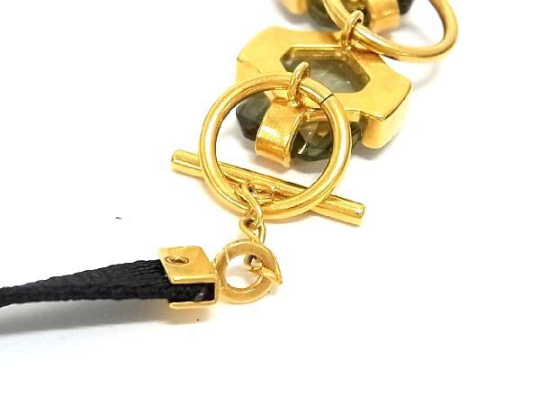 1円 ■美品■ MARNI マルニ ラインストーン カラーストーン ネックレス チョーカー アクセサリー レディース ゴールド系 AT4122_画像3