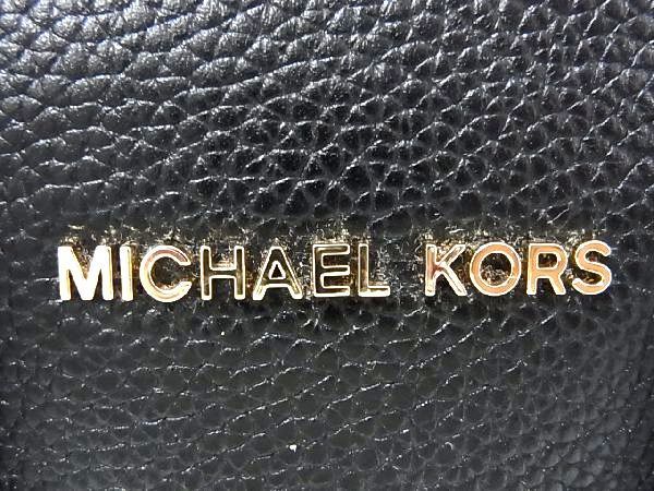 1円 ■美品■ MICHAEL KORS マイケルコース レザー 2WAY クロスボディ ハンドバッグ ショルダー トート レディース ブラック系 AT3081_画像6