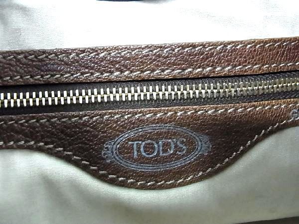 1円 ■美品■ TODS トッズ レザー クロスボディ ショルダーバッグ 斜め掛け レディース ブラウン系 BE8066_画像6