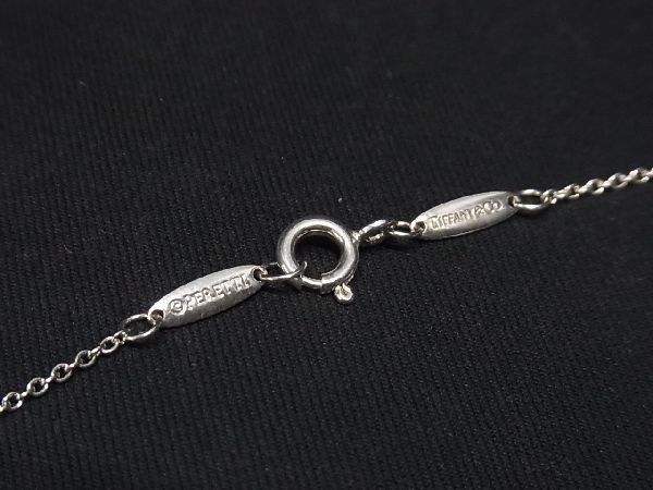 1円 ■美品■ TIFFANY&Co. ティファニー エルサペレッティ オープンハート 1Pアクアマリン SV925 ネックレス シルバー系 AP7116_画像3