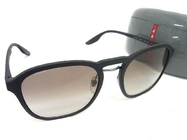 1円 ■美品■ PRADA プラダ プラダスポーツ SPS02S 55□20 DG0-0A7 145 2N サングラス メガネ メンズ レディース ブラック系 BG5135_画像1