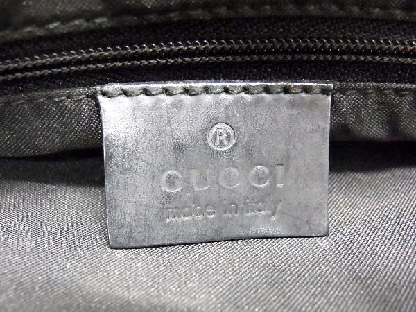 1円 GUCCI グッチ 002 1016 200159 バンブー GG柄 ナイロン ハンドバッグ トート レディース ブラック系 AW0061_画像6