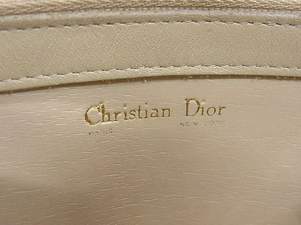 1円 ChristianDior クリスチャンディオール ヴィンテージ クロスボディ ショルダーバッグ 斜め掛け レディース レザー ホワイト系 CB1544_画像6