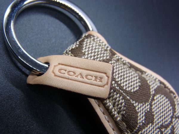 ■美品■ COACH コーチ シグネチャー キーリング キーホルダー バッグチャーム レディース ブラウン系×シルバー系 DD8760_画像3