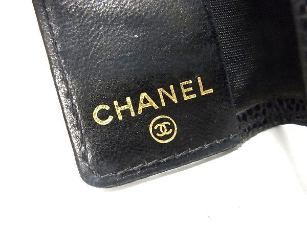 1円 CHANEL シャネル ココマーク キャビアスキン 6連 キーケース 鍵入れ レディース メンズ ブラック系 AV3630_画像4