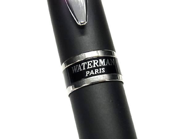 1円 ■極美品■ WATERMAN ウォーターマン 万年筆 筆記用具 文房具 ステーショナリー メンズ レディース ブラック系×シルバー系 AV2384_画像5