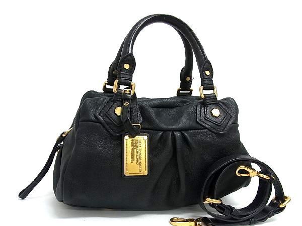 1円 ■美品■ MARC BY MARC JACOBS マークバイマークジェイコブス レザー 2WAY ハンドバッグ ショルダー レディース ブラック系 BE8111_画像1