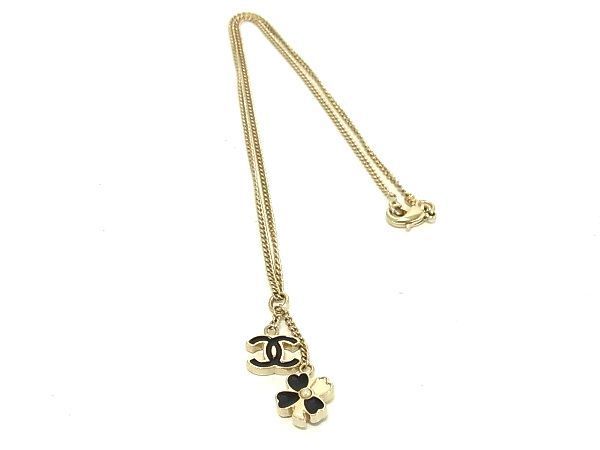 1円 ■美品■ CHANEL シャネル ココマーク 07P クローバー 四葉 ネックレス ペンダント アクセサリー レディース ゴールド系 AW0097_画像1