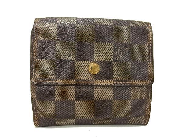 1円 LOUIS VUITTON ルイヴィトン N61652 ダミエ ポルトモネ ビエ カルトクレディ 三つ折り 財布 ウォレット レディース ブラウン系 AV4123_画像1