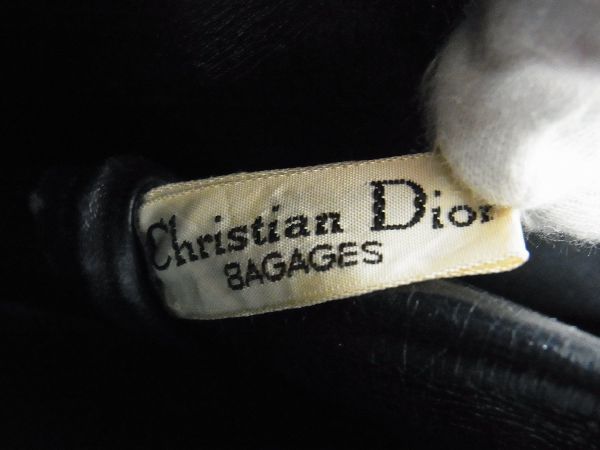 1円 ■美品■ ChristianDior クリスチャンディオール トロッター ナイロンキャンバス×レザー ハンドバッグ ネイビー系 AV4211_画像6