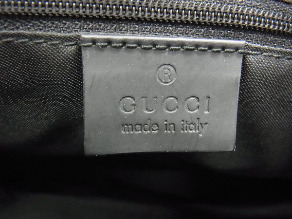 1円 GUCCI グッチ 002 1010 2404 バンブー キャンバス トートバッグ ハンドバッグ レディース ブラック系 BF4984_画像6