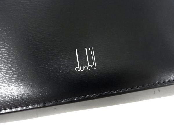 # как новый # dunhill Dunhill складывающийся пополам длинный кошелек бумажник . inserting карта inserting мужской оттенок черного AT2774