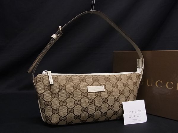 ■新品■未使用■ GUCCI グッチ 190393 GG柄 GGキャンバス×レザー ハンドバッグ ミニバッグ レディース ブラウン系 AV1056