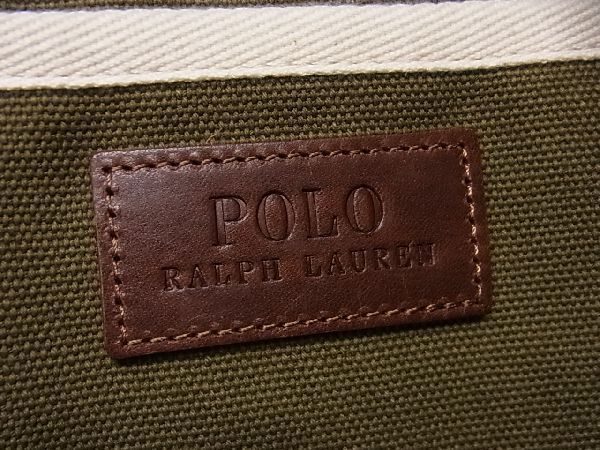 # new goods # unused # POLO RALPH LAUREN Polo Ralph Lauren canvas Bear tote bag shoulder khaki series × multicolor AT2942