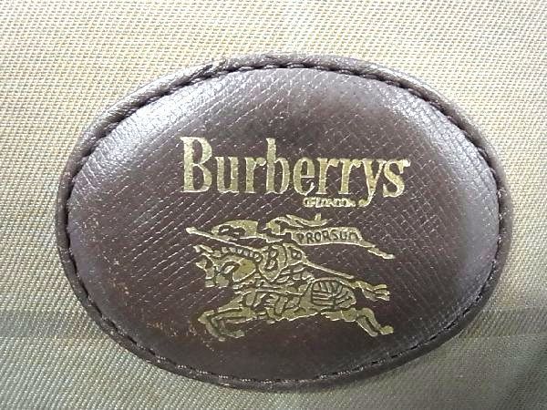 1円 Burberrys バーバリーズ キャンバス×レザー ハンドバッグ トートバッグ レディース カーキ系×ブラウン系 CB1518_画像6