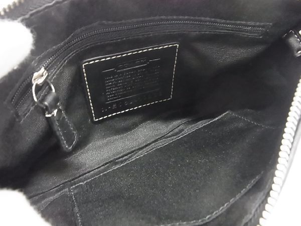 1円 ■美品■ COACH コーチ 10239 シグネチャー キャンバス ワンハンドル ハンドバッグ セカンドバッグ レディース ブラック系 BG5556_画像5