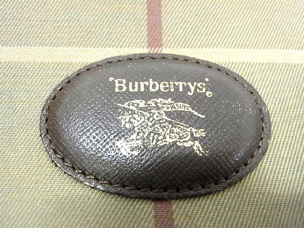 1円 Burberrys バーバリーズ キャンバス×レザー ハンドバッグ トートバッグ レディース カーキ系×ブラウン系 CB1517_画像6