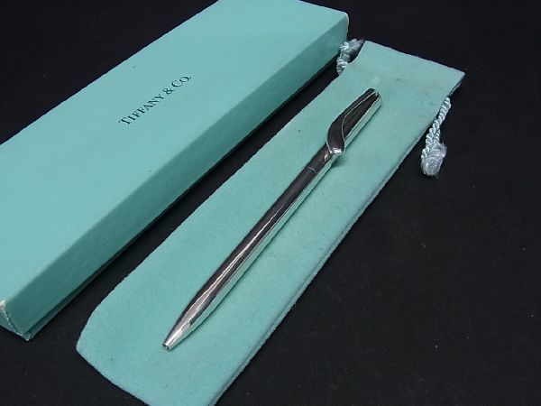 1円 ■美品■ TIFFANY＆Co ティファニー エルサペレッティ ティアドロップ SV925 ツイスト式 ボールペン 筆記用具 シルバー系 AR6881_画像1