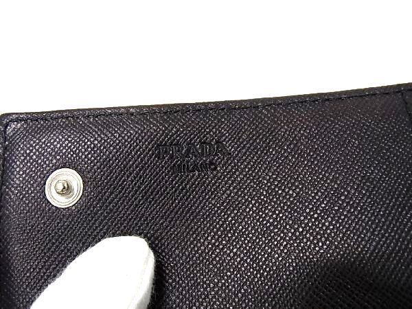 1円 ■美品■ PRADA プラダ テスートナイロン 二つ折り 長財布 ウォレット 札入れ 小銭入れ メンズ レディース ブラック系 BH0227_画像6