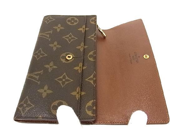 1円 LOUIS VUITTON ヴィトン M61725 モノグラム ポシェット ポルトモネ クレディ 二つ折り 長財布 ウォレット ブラウン系 BG6175_画像3