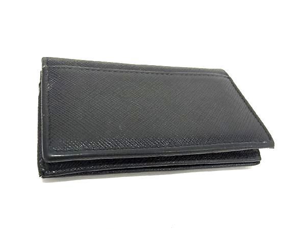 1円 ■美品■ PRADA プラダ サフィアーノレザー カードケース カード入れ 名刺入れ レディース メンズ ブラック系 AW0109_画像2