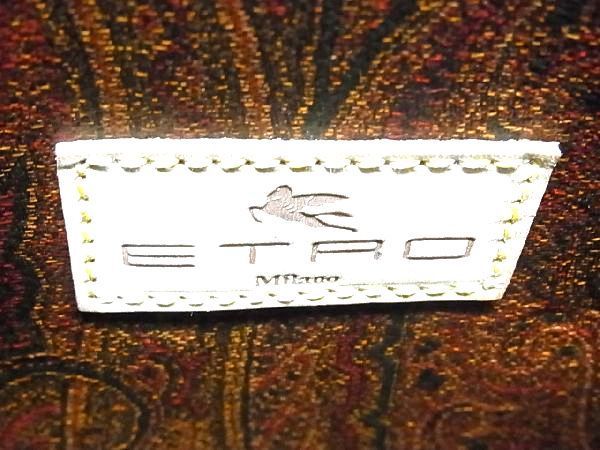 1円 ■美品■ ETRO エトロ PVC×レザー ペイズリー柄 ボストンバッグ ハンドバッグ レディース ブラウン系 AW0442_画像6