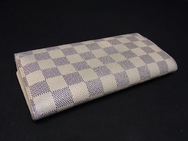 1円 LOUIS VUITTON ルイヴィトン N63545 ダミエアズール ポルトフォイユ ジョセフィーヌ 三つ折り 長財布 ウォレット アイボリー系 AV4383_画像2