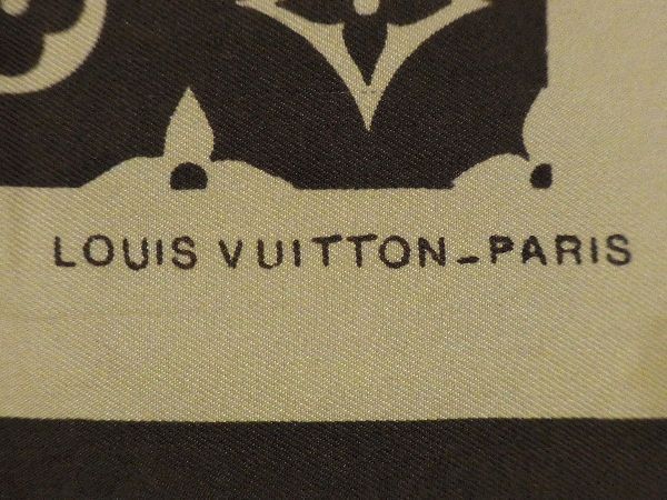 1円 ■美品■ LOUIS VUITTON ルイヴィトン モノグラム スカーフ ストール ショール レディース ブラウン系 AU1758_画像4