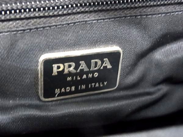 1円 PRADA プラダ B6584 テスートナイロン ハンドバッグ トートバッグ コスメバッグ レディース ブラック系 CD0845_画像6